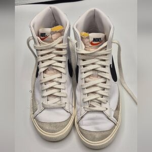 Nike White and Gray High-Top Sneakers